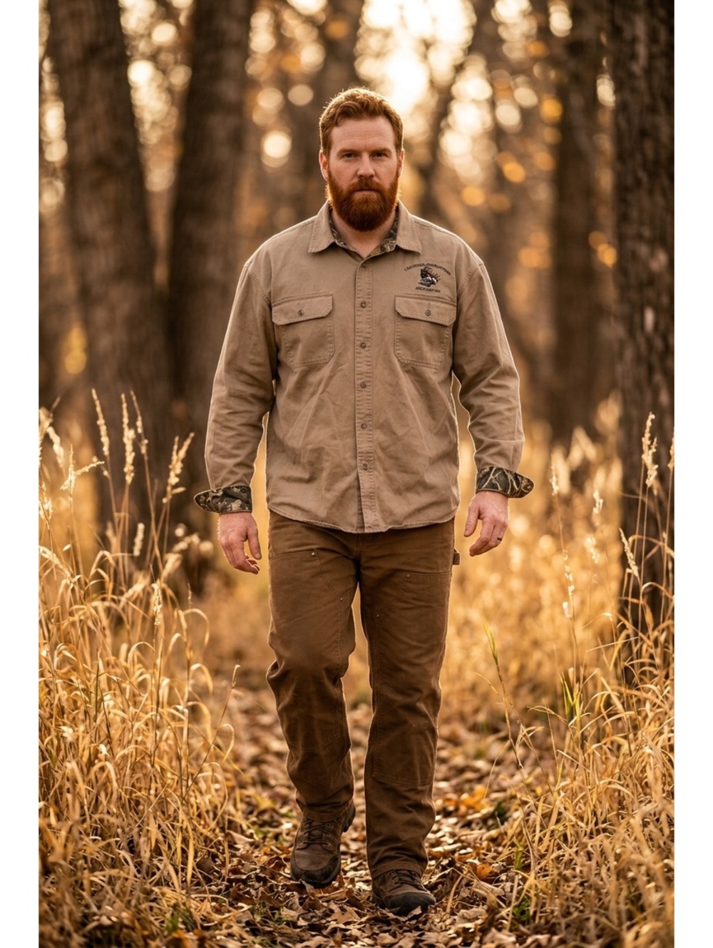 Cabela's Colorado Bowhunters Association Men's Button-Up Shirt 2XL Beige